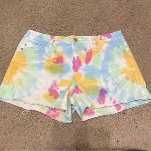 Judy Blue Tie-Dye Jean Shorts - Multicolor